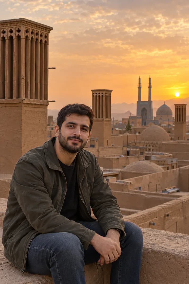 بادگیرهای یزد، نمونهٔ عکس ساخته‌شده با این قالب