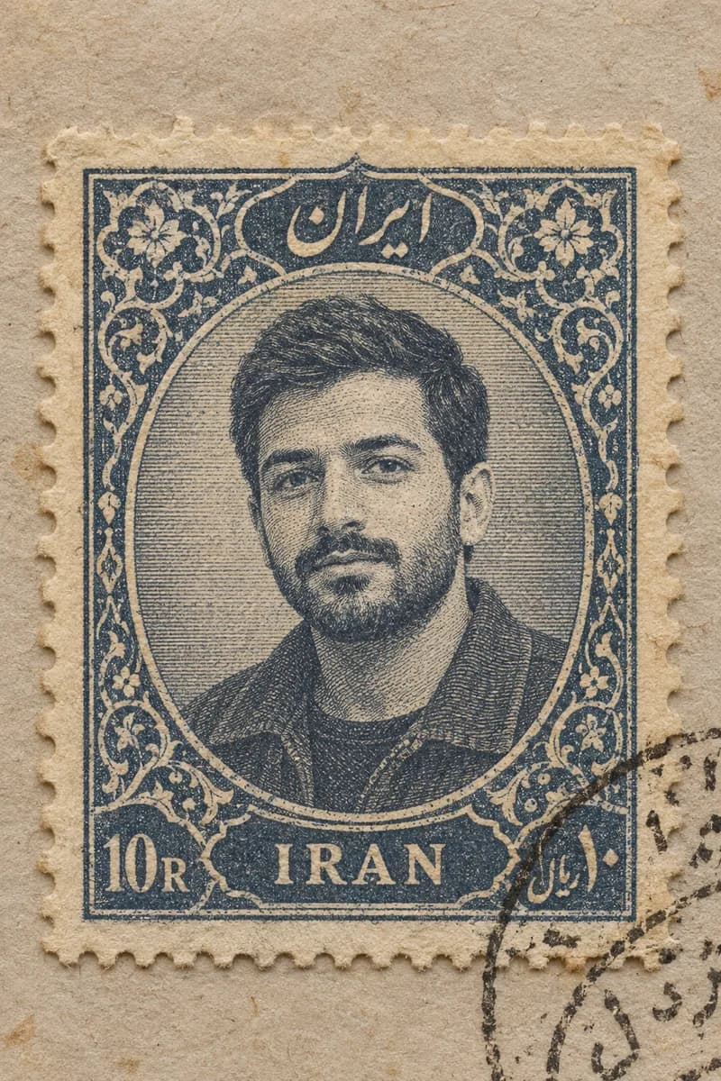 تمبر ایرانی، نمونهٔ عکس ساخته‌شده با این قالب