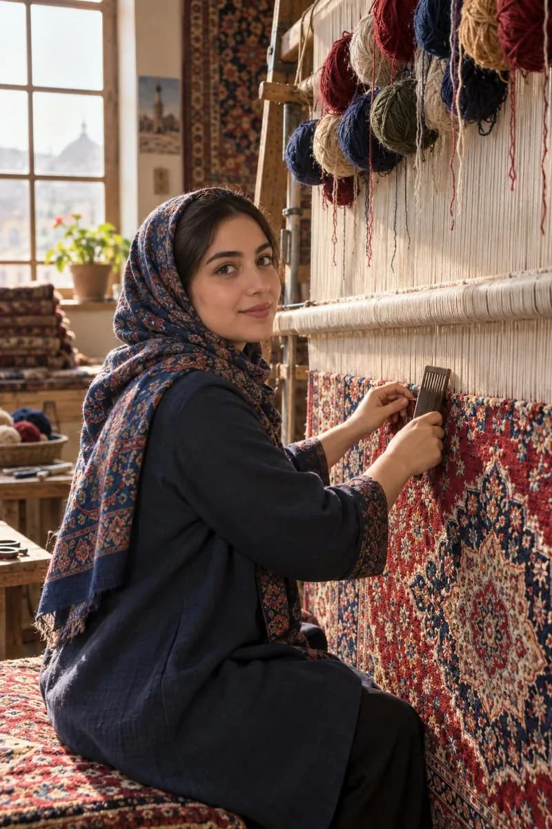 قالی‌بافی، نمونهٔ عکس ساخته‌شده با این قالب