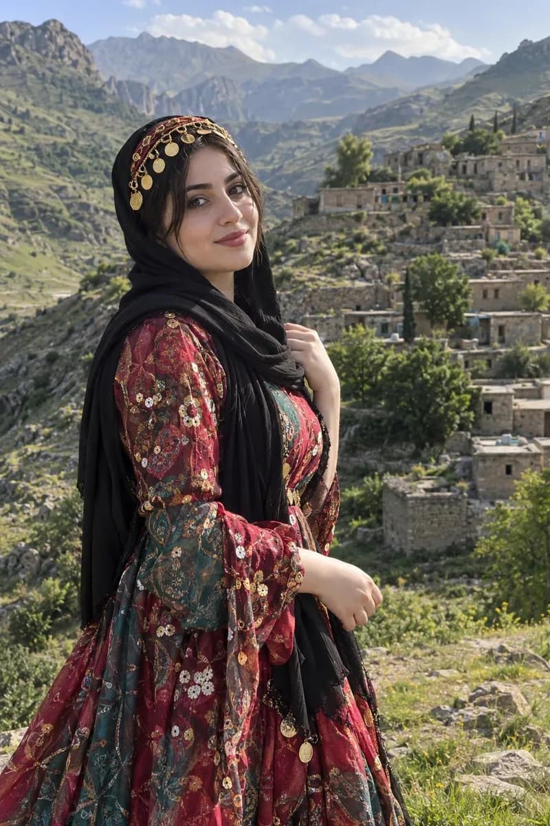 لباس کردی، نمونهٔ عکس ساخته‌شده با این قالب